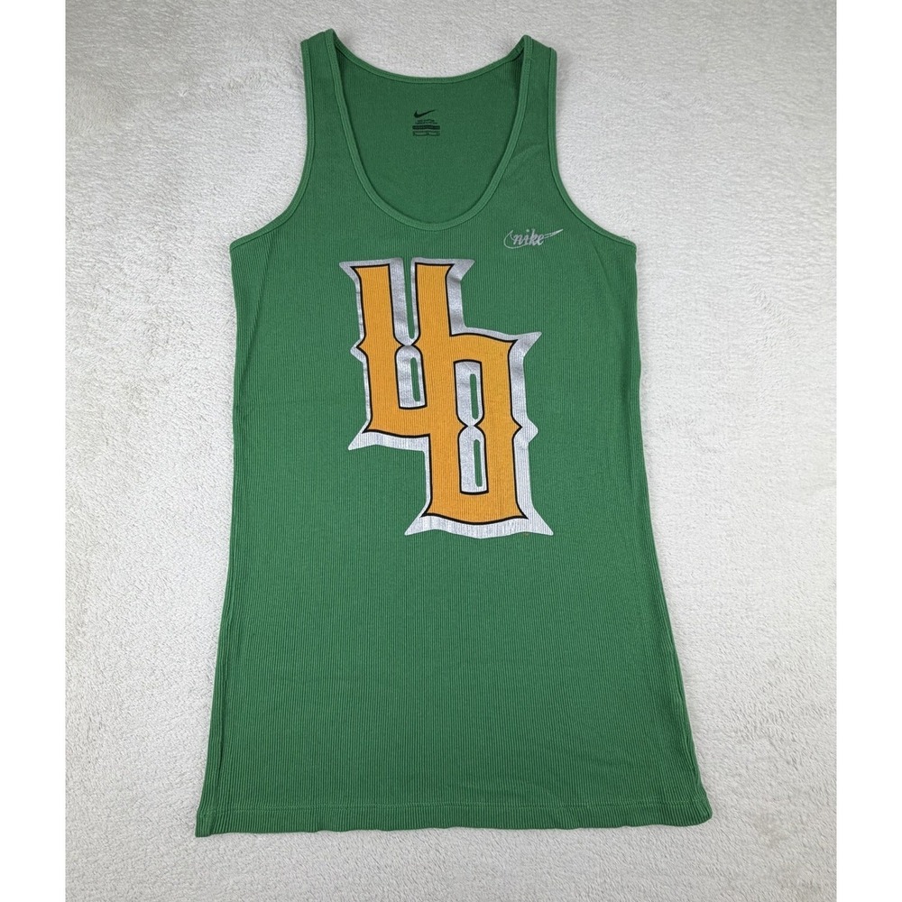 Nike Oregon Ducks UO Tank Top Womens‎ Green Ribbed Athletic Shirt NCAA Size XL